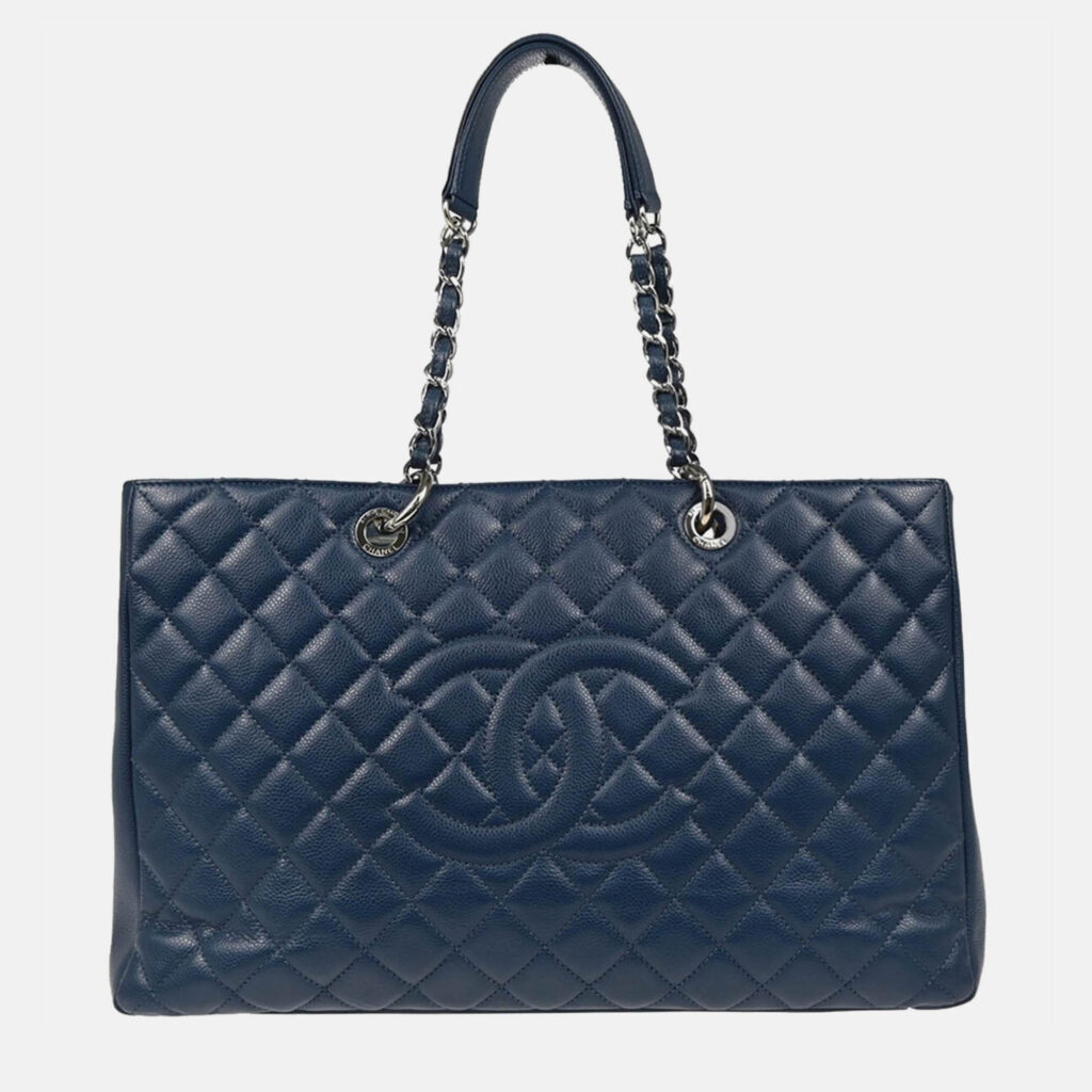 luxury-women-chanel-used-handbags-p1168800-010-1.jpeg Chanel GST XL Blue Calfskin Grand Shopping Tote Bag
