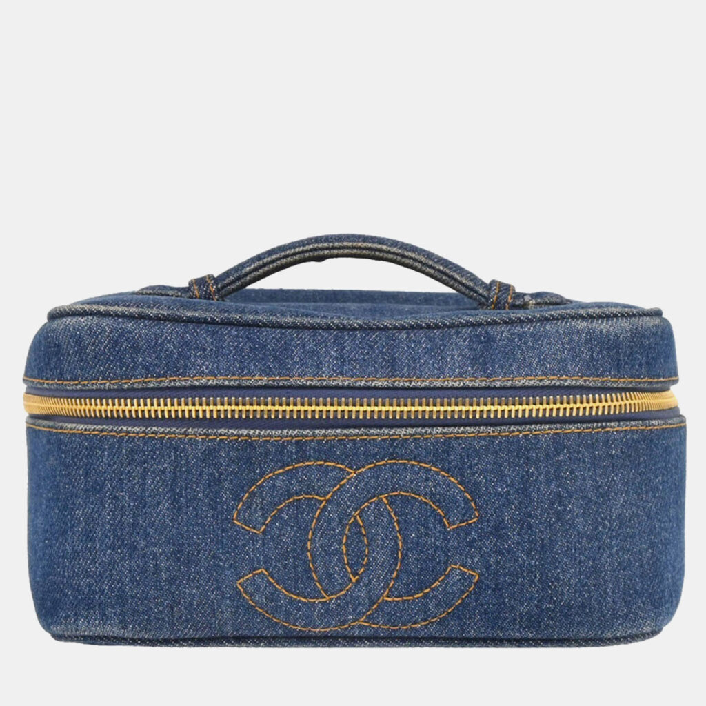 Chanel CC Blue Denim Vanity Handbag