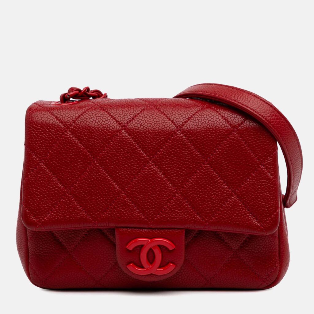Chanel Red Mini Square Caviar Incognito Flap Chanel Red Mini Square Caviar Incognito Flap