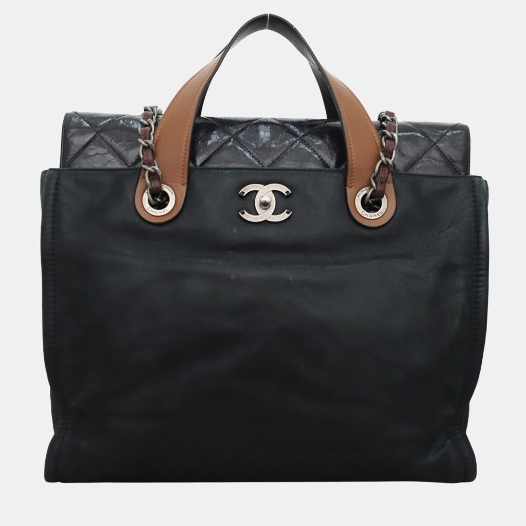 Chanel In The Mix Black Leather Shoulder Bag