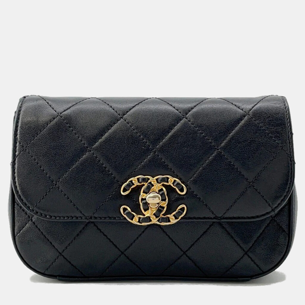 Chanel 19 Black Leather Waist Bag Chanel 19 Black Leather Waist Bag