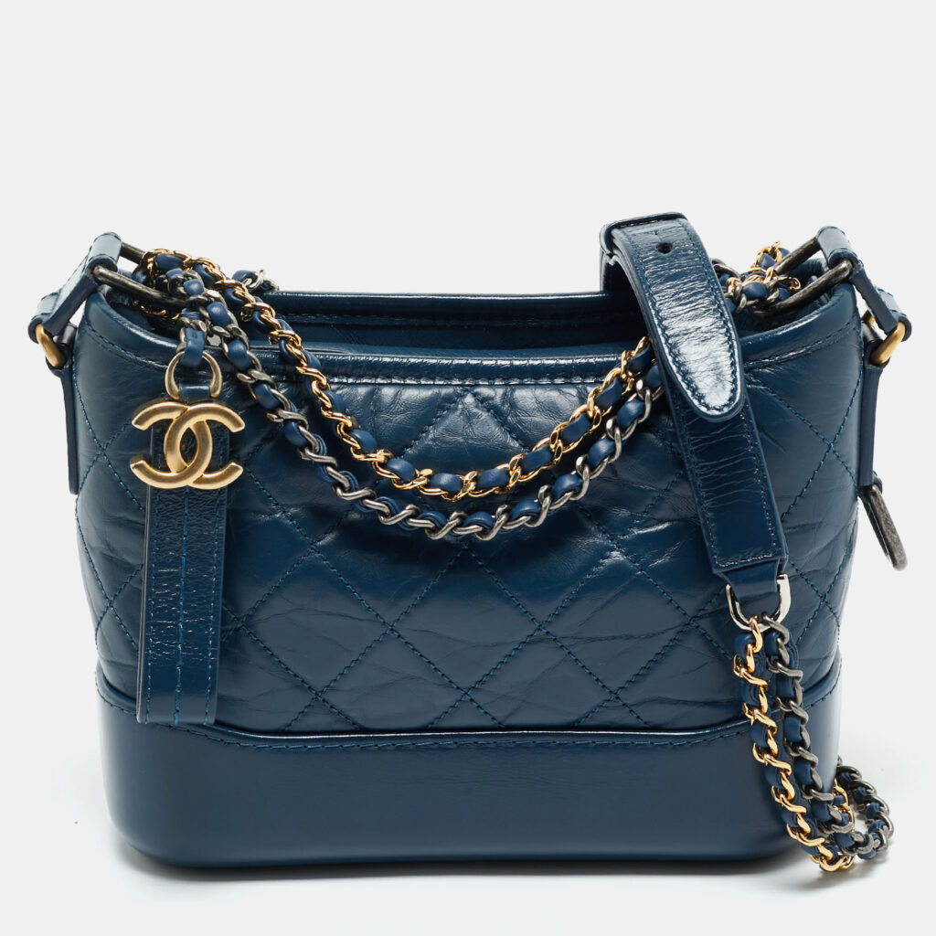 Chanel Blue Quilted Leather Small Gabrielle Shoulder Bag Chanel Blue Quilted Leather Small Gabrielle Shoulder Bag