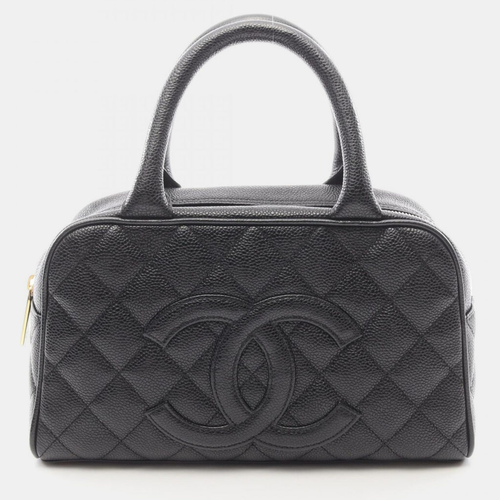 Chanel CC Black Grained Calfskin Bowling Bag Chanel CC Black Grained Calfskin Bowling Bag
