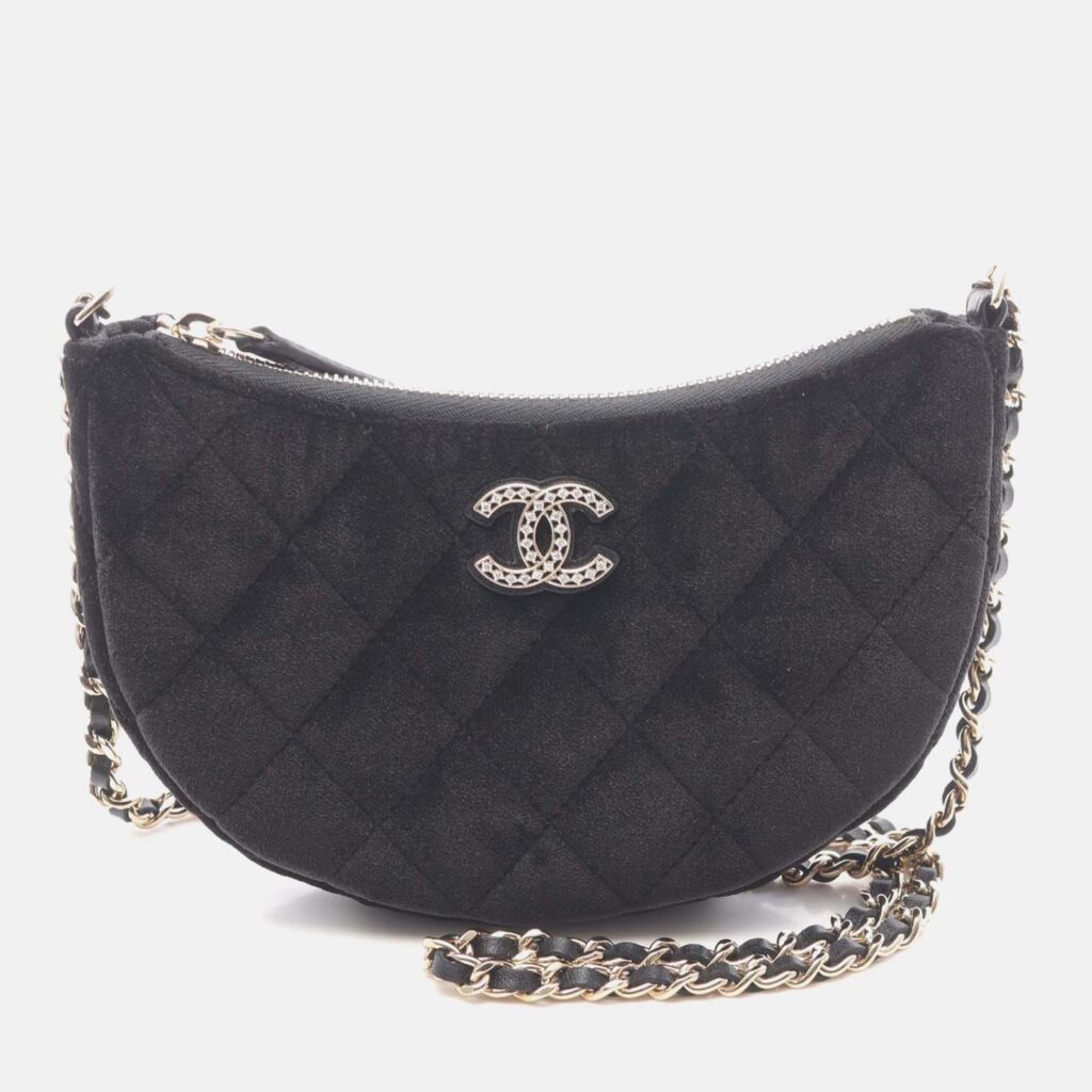 Chanel CC Black Fabric Hobo Bag Chanel CC Black Fabric Hobo Bag