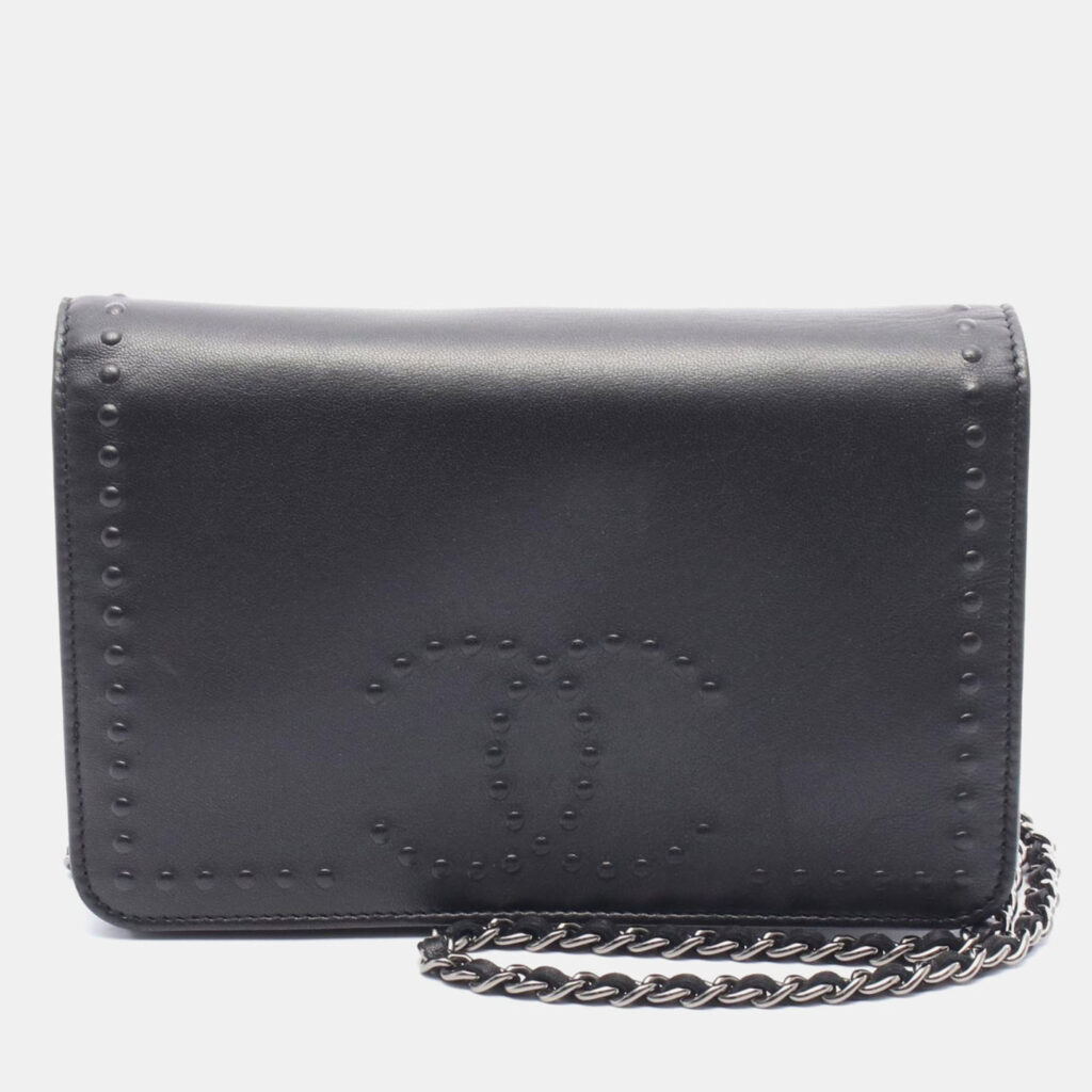 Chanel CC Black Leather Chain Shoulder Bag