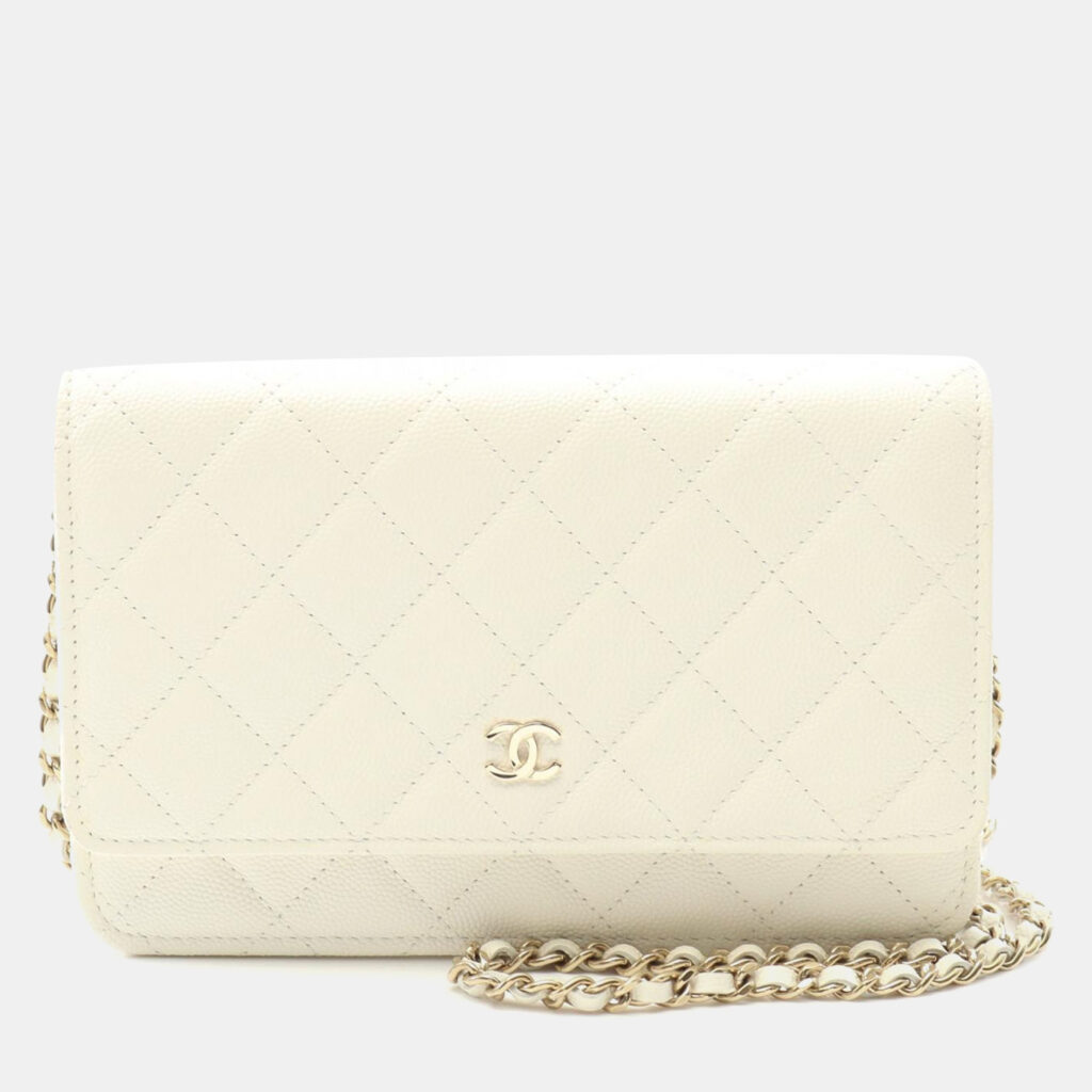 Chanel Classic White Leather Wallet on Chain Chanel Classic White Leather Wallet on Chain