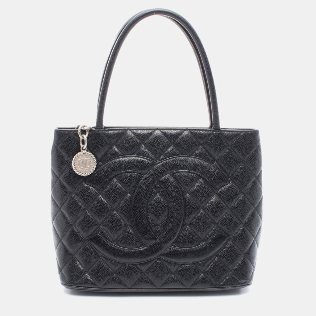 Chanel Medallion Black Leather Tote Bag
