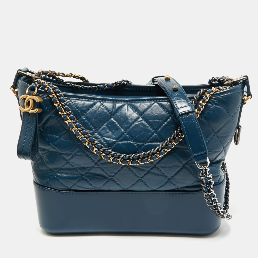 luxury-women-chanel-used-handbags-p1178032-013-1.jpg Chanel Blue Quilted Aged Leather Medium Gabrielle Hobo
