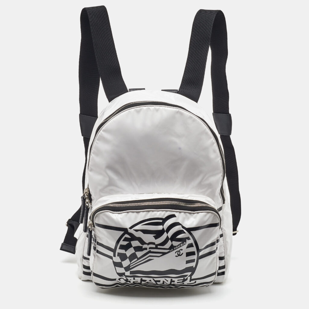 Chanel White Vinyl La Pausa Bay Backpack Chanel White Vinyl La Pausa Bay Backpack