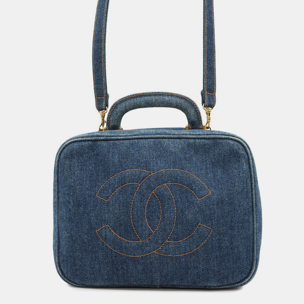Chanel Vanity Bag 2Waybag Blue Denim Chanel Vanity Bag 2Waybag Blue Denim