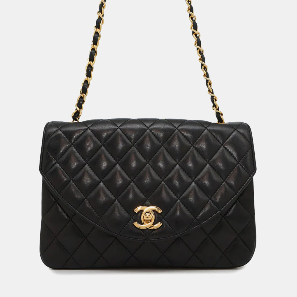 Chanel Half Moon Black Quilted Lambskin Chain Shoulder Bag Chanel Half Moon Black Quilted Lambskin Chain Shoulder Bag