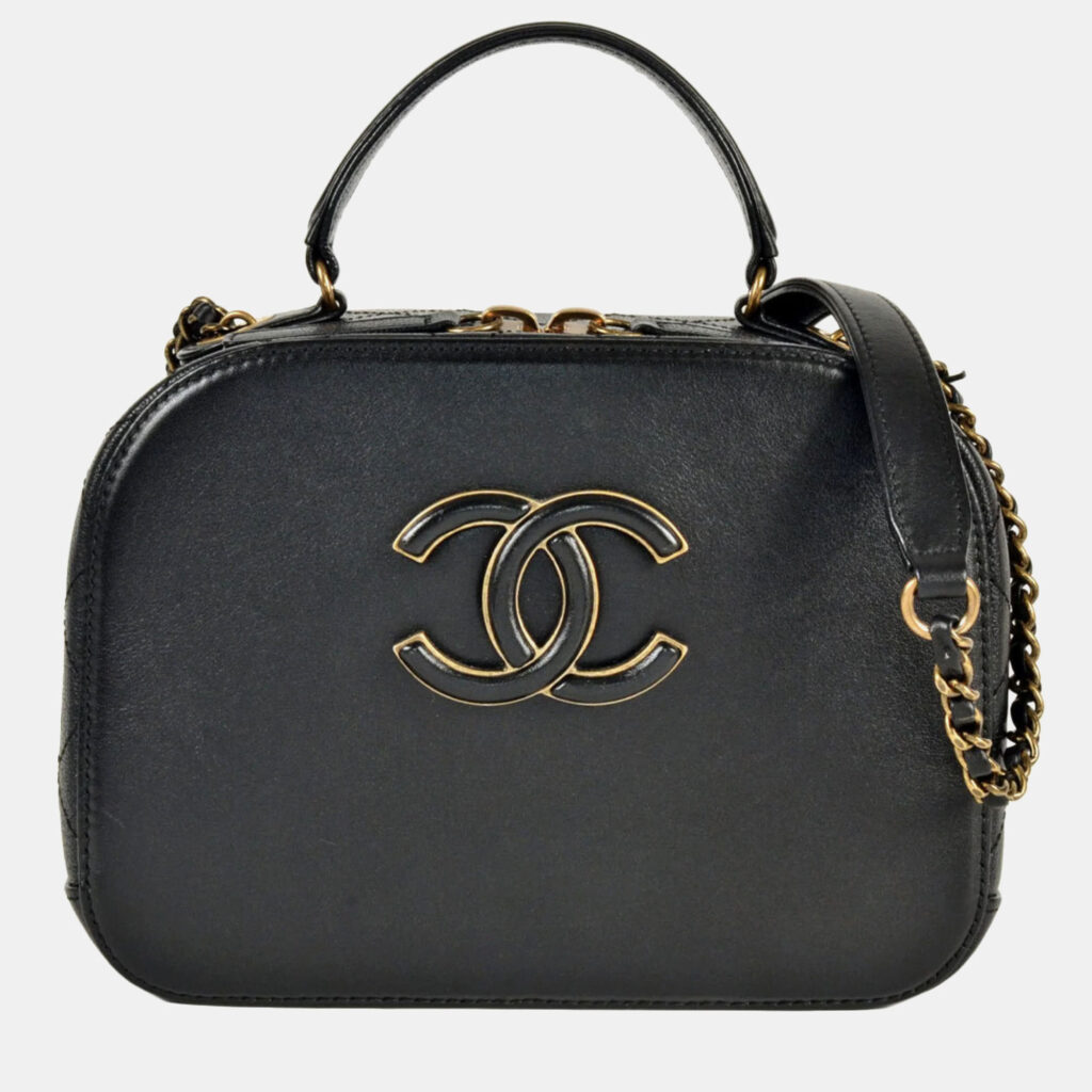 Chanel Vanity Black Lambskin Shoulder Bag Chanel Vanity Black Lambskin Shoulder Bag