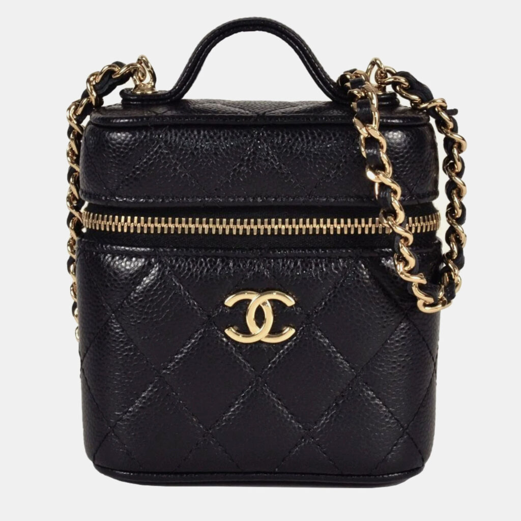 Chanel Vanity Mini Black Leather Shoulder Bag Chanel Vanity Mini Black Leather Shoulder Bag