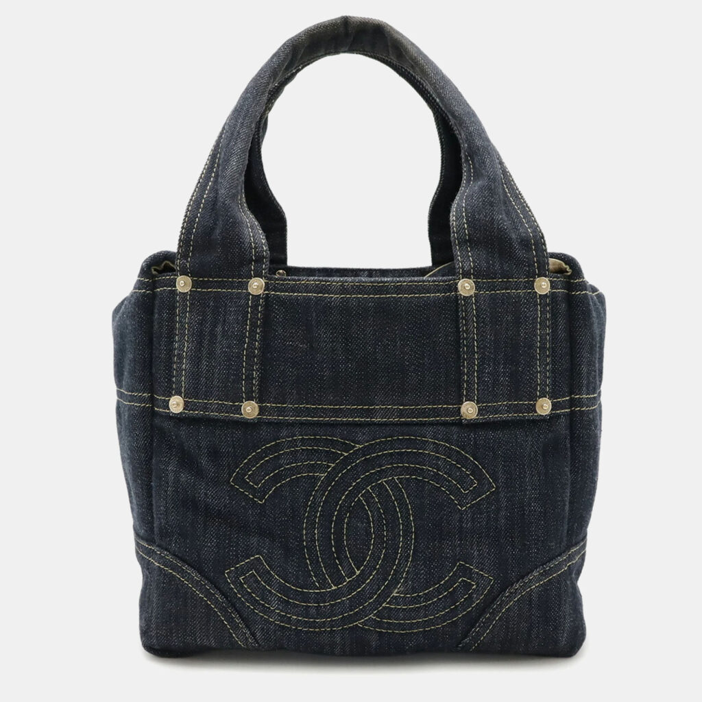 Chanel CC Blue Denim Tote Bag Chanel CC Blue Denim Tote Bag