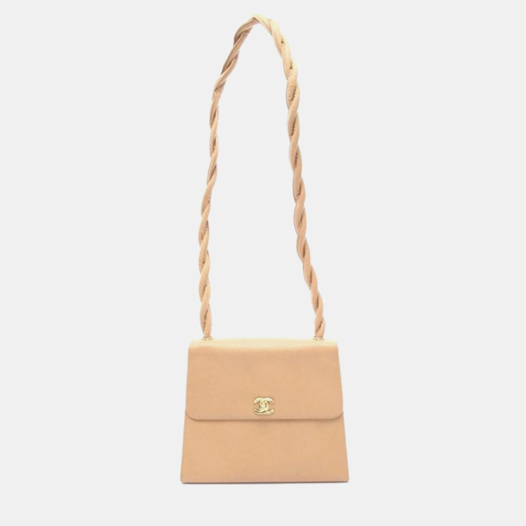 Chanel Twist CC Beige Leather Shoulder Bag