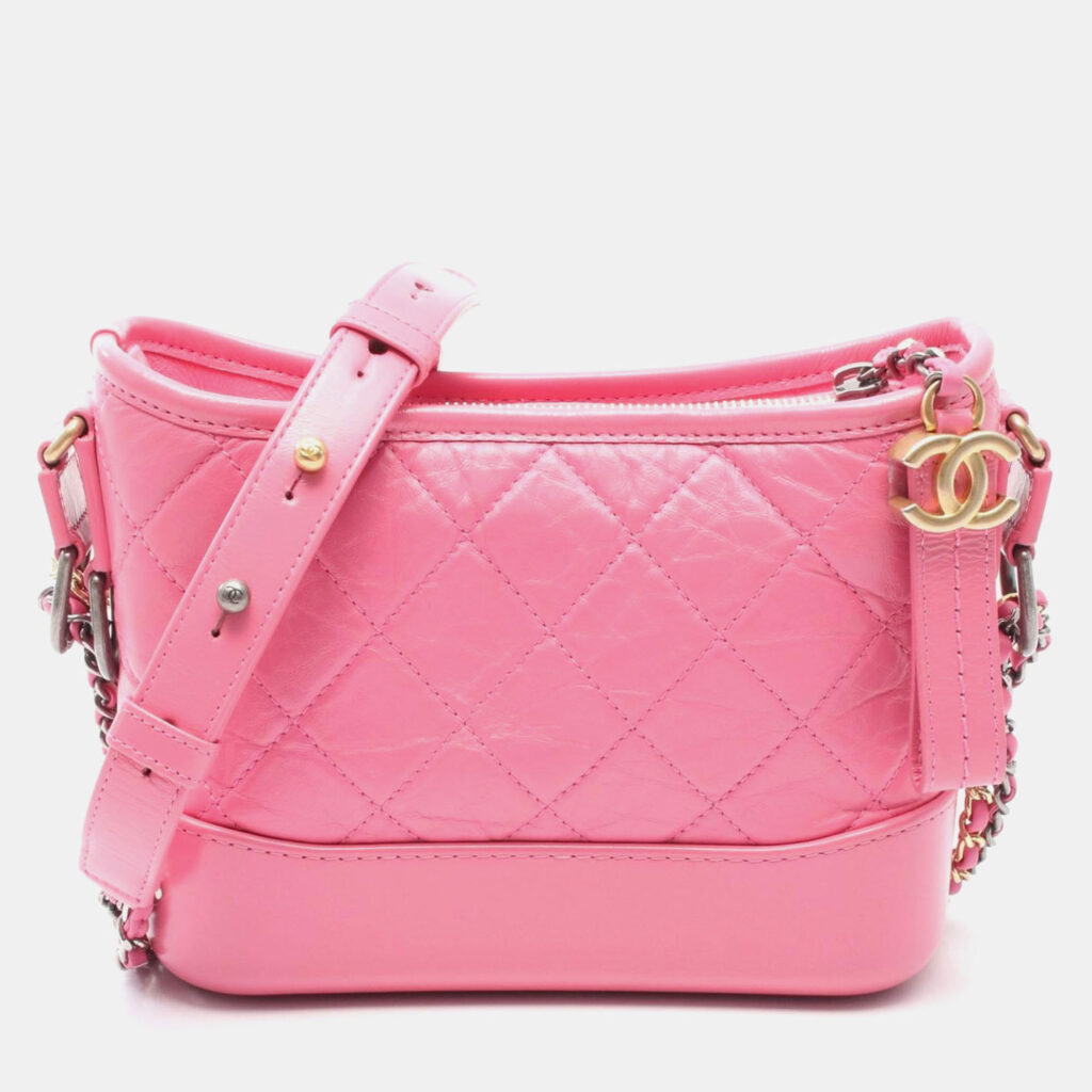 Chanel Gabriel De Chanel Small Pink Leather Hobo Shoulder Bag