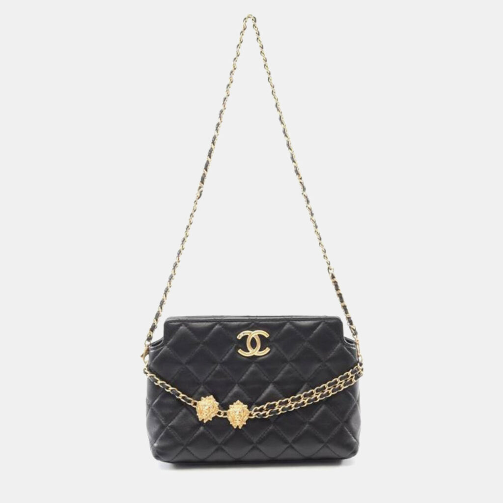 Chanel Matelasse Black Lambskin Crossbody Bag