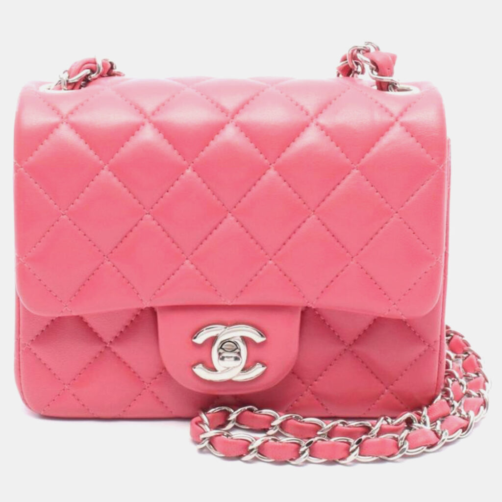 Chanel Flap Pink Leather Crossbody Bag