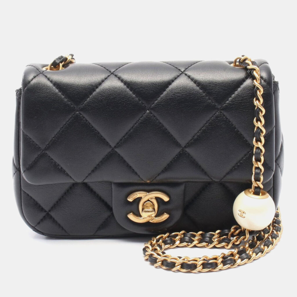 Chanel Matelasse Mini Black Leather Chain Shoulder Bag