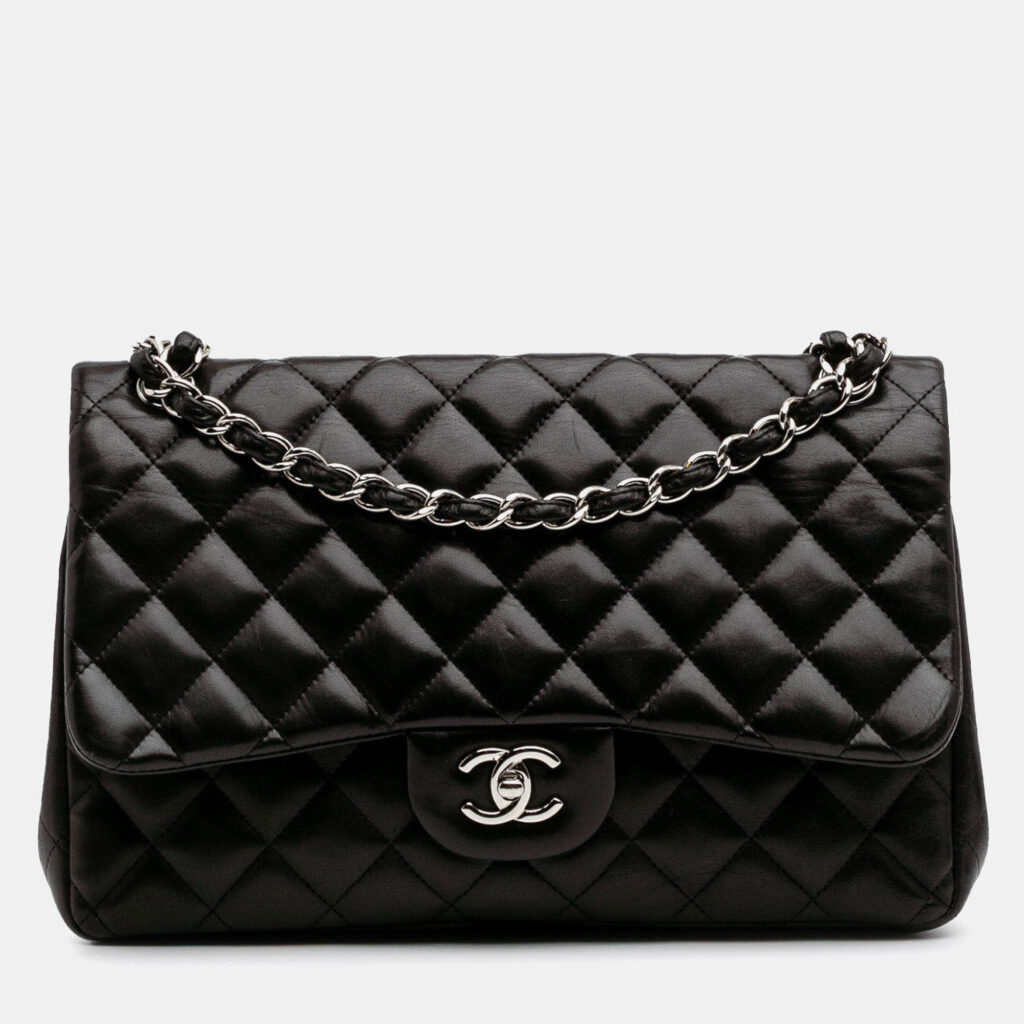 Chanel Black Jumbo Classic Lambskin Double Flap Chanel Black Jumbo Classic Lambskin Double Flap
