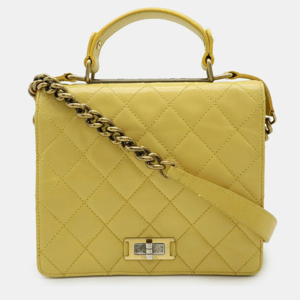 Chanel Rita Yellow Leather Chain Shoulder Bag Chanel Rita Yellow Leather Chain Shoulder Bag
