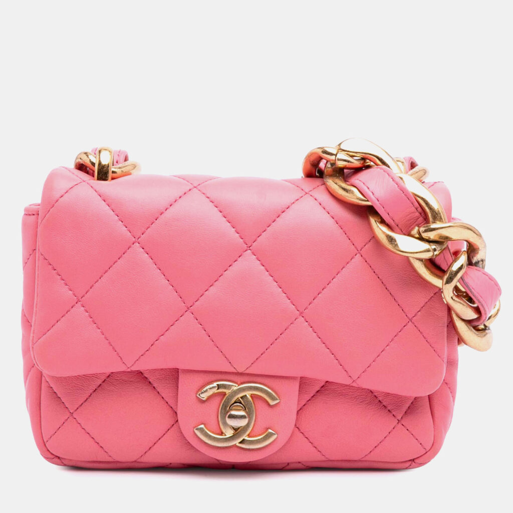 Chanel Pink Mini Quilted Lambskin Funky Town Flap