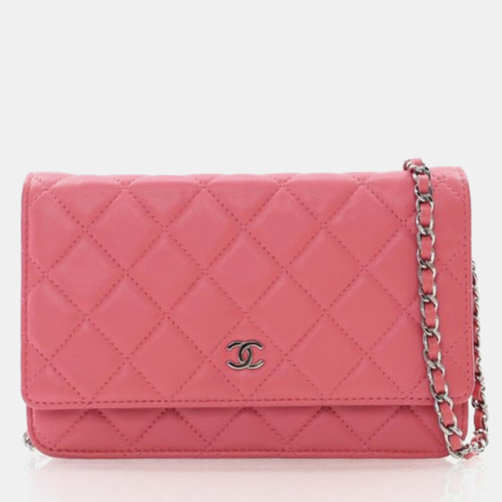 Chanel Pink Lambskin Wallet On Chain Chanel Pink Lambskin Wallet On Chain