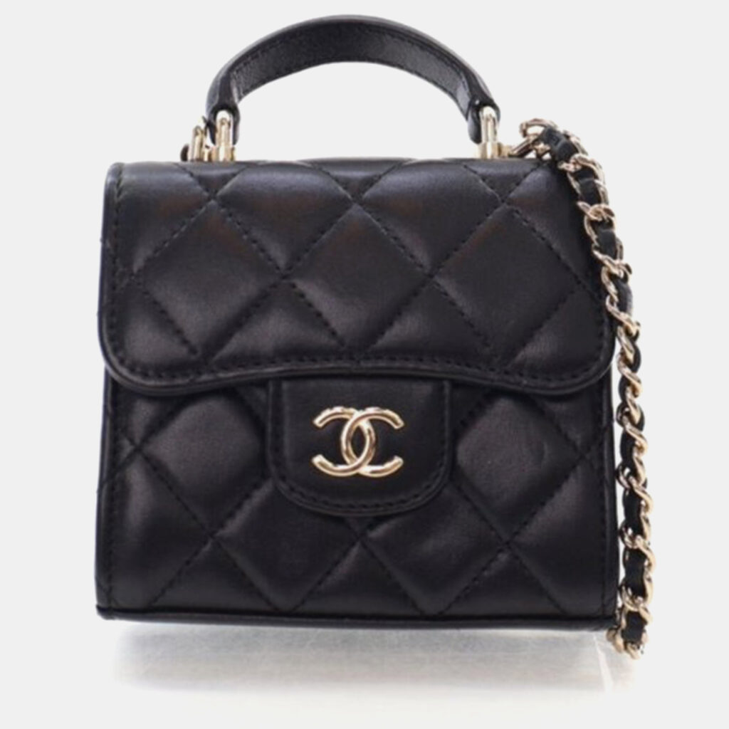 Chanel Coin Purse Flap Mini Black Lambskin Wallet Chanel Coin Purse Flap Mini Black Lambskin Wallet