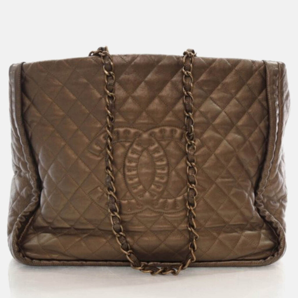 Chanel Istanbul Tote Metallic Bronze Calfskin Shoulder Bag Chanel Istanbul Tote Metallic Bronze Calfskin Shoulder Bag
