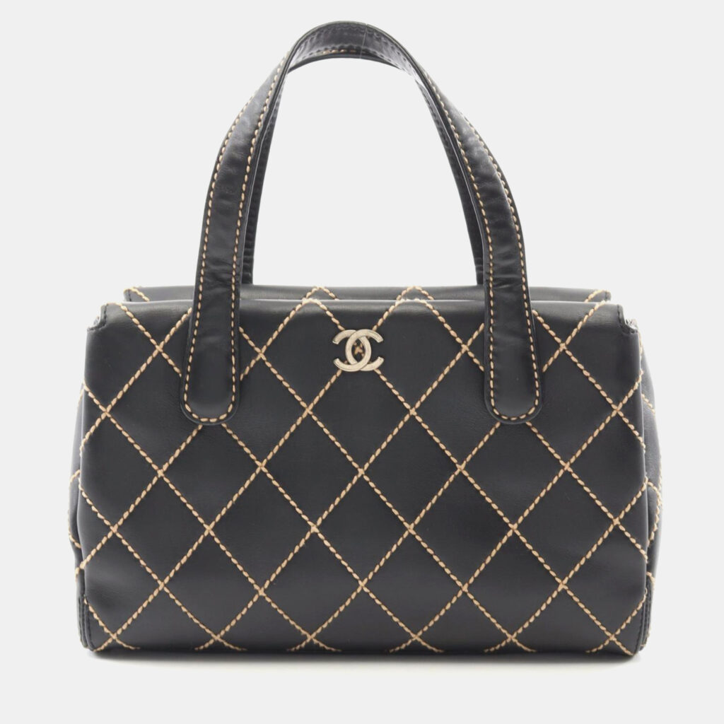 Chanel Wild Stitch Black Leather Tote Bag Chanel Wild Stitch Black Leather Tote Bag