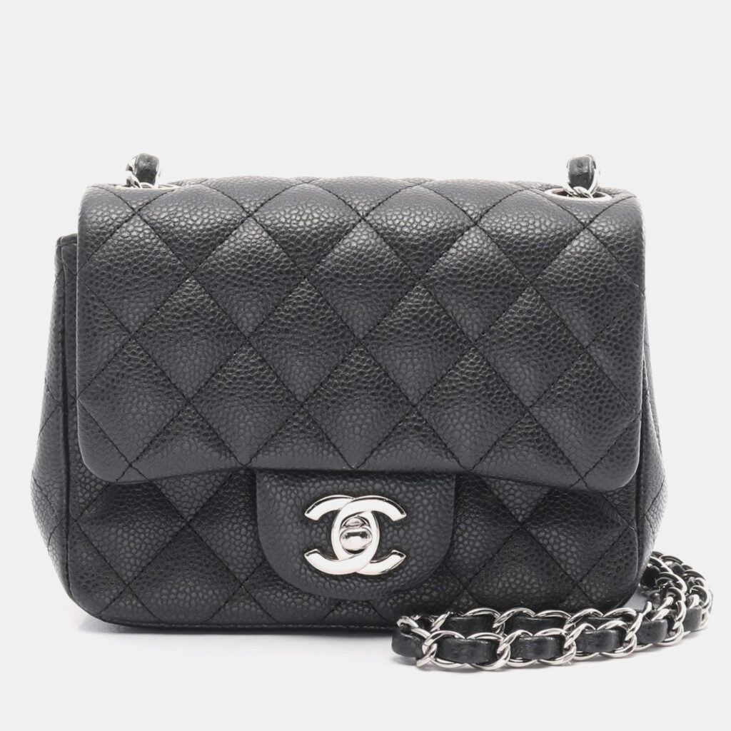 Chanel Classic Square Mini Gray Calfskin Shoulder Bag
