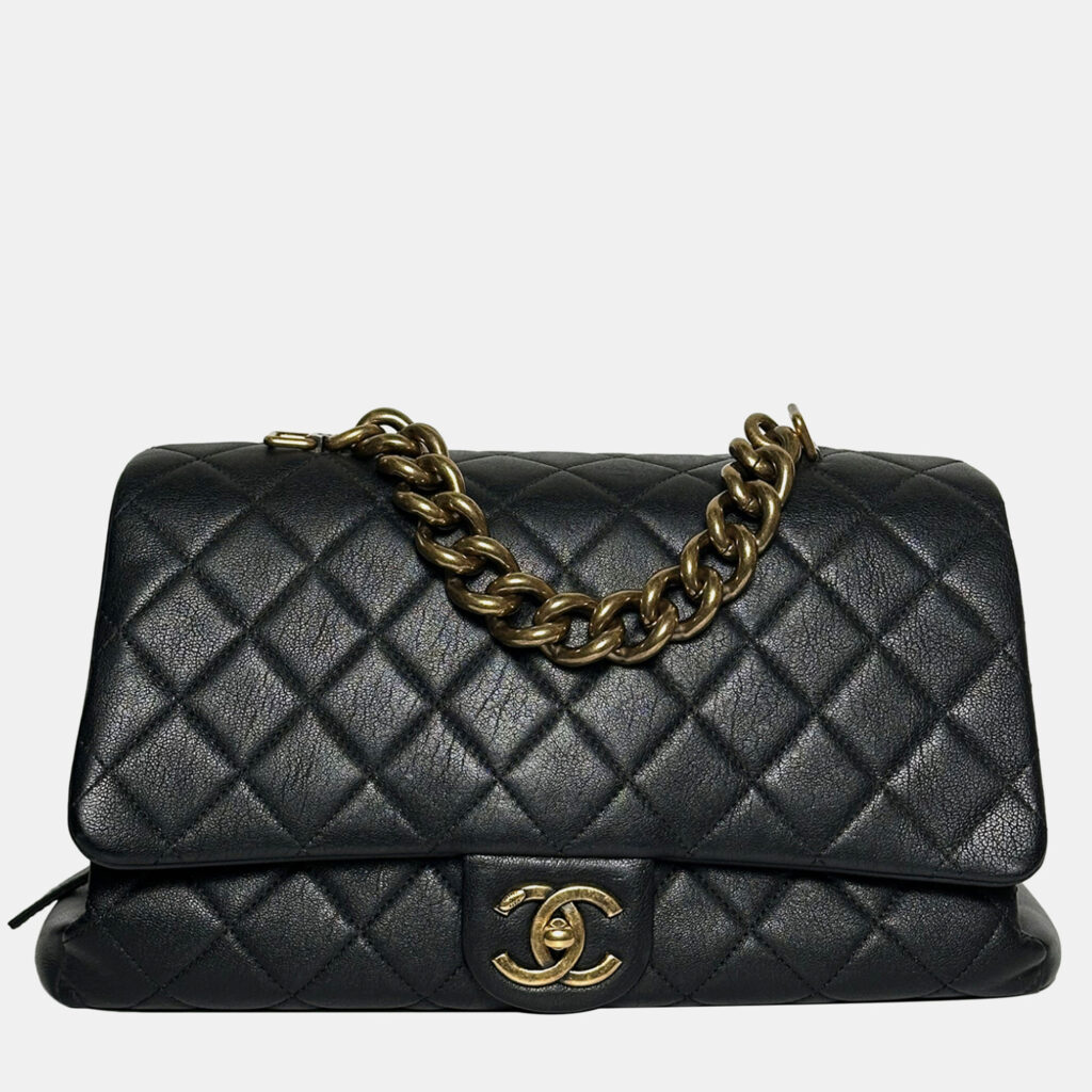 Chanel Large Sheepskin Trapezio Flap Satchel in GHW Chanel Large Sheepskin Trapezio Flap Satchel in GHW