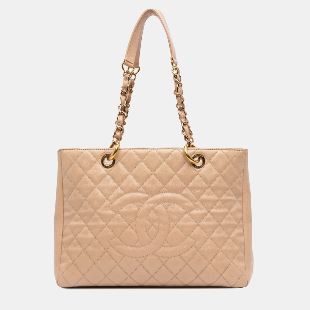 Chanel Beige Caviar Grand Shopping Tote