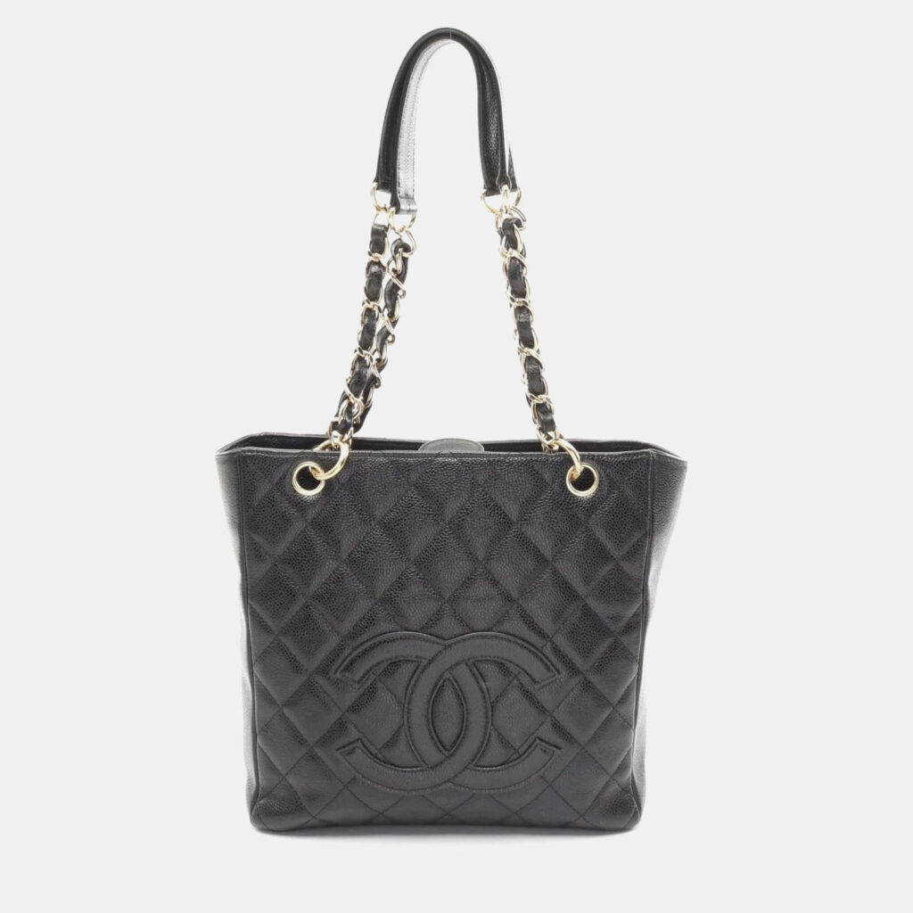 Chanel PST Black Leather Tote Bag Chanel PST Black Leather Tote Bag