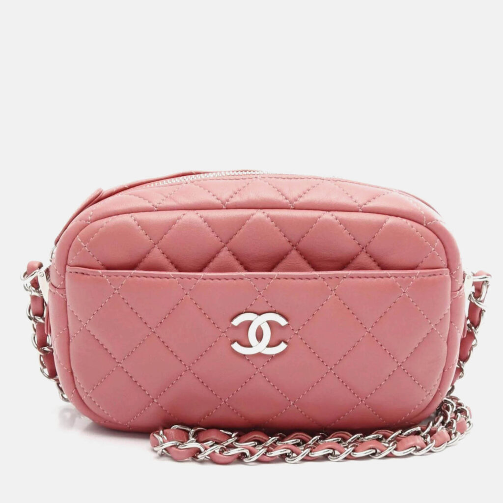 Chanel Matelasse Pink Lambskin Shoulder Bag