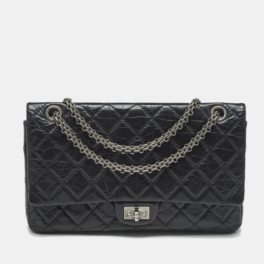 Chanel Black Quilted Aged Leather Classic 226 Reissue 2.55 Flap Bag