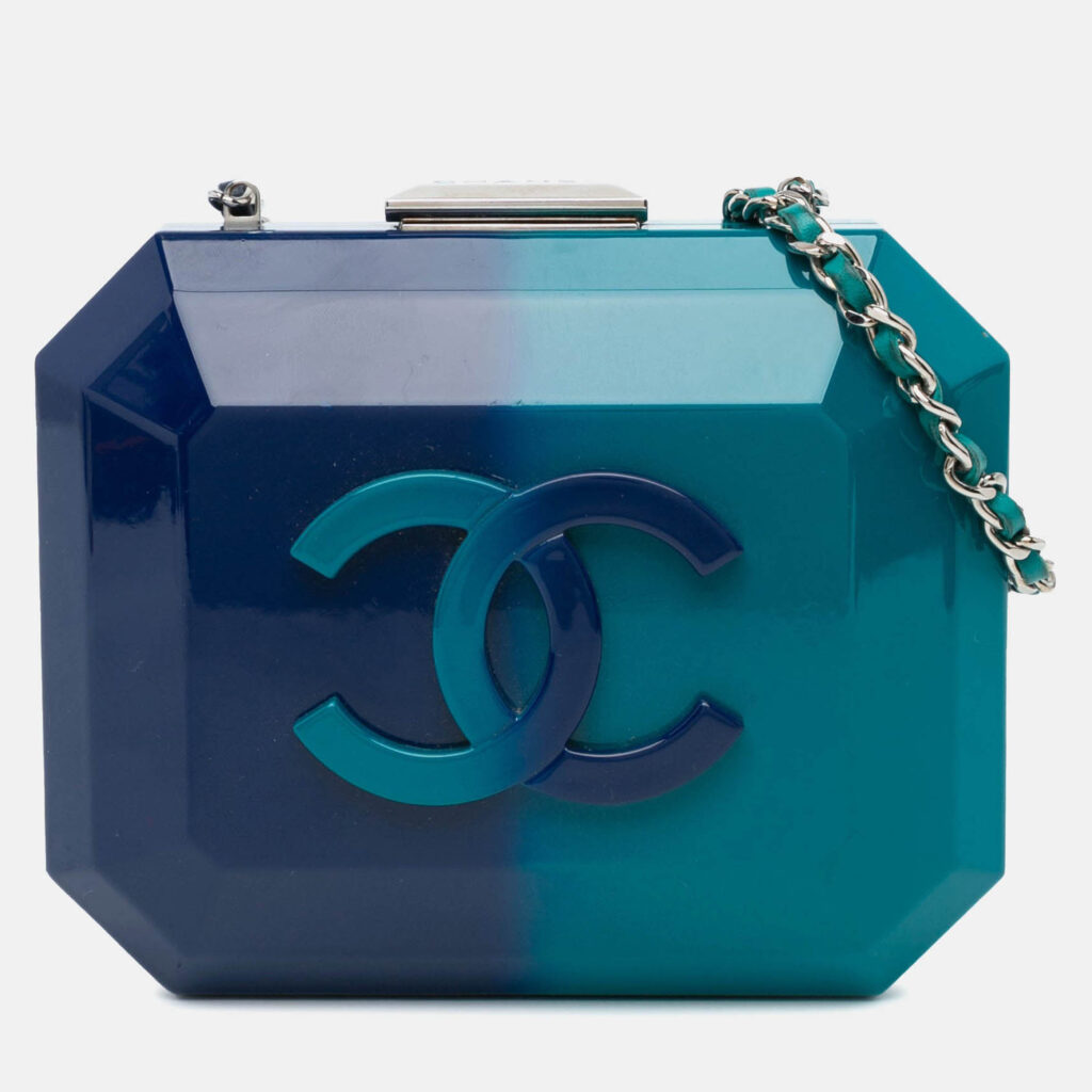 Chanel Plexiglass Clutch Mini Ombre CC Chain Shoulder Bag Chanel Plexiglass Clutch Mini Ombre CC Chain Shoulder Bag