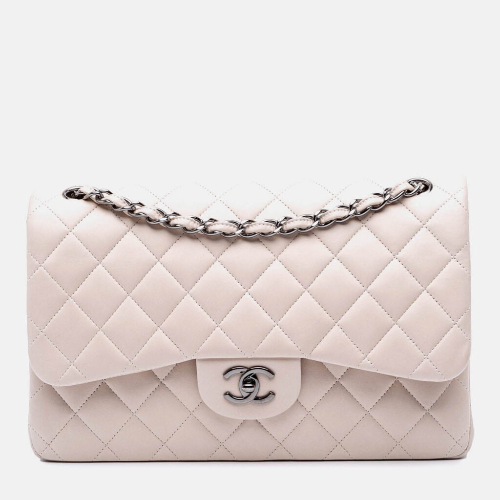 Chanel Classic Double Flap Jumbo Lambskin Shoulder Bag Chanel Classic Double Flap Jumbo Lambskin Shoulder Bag