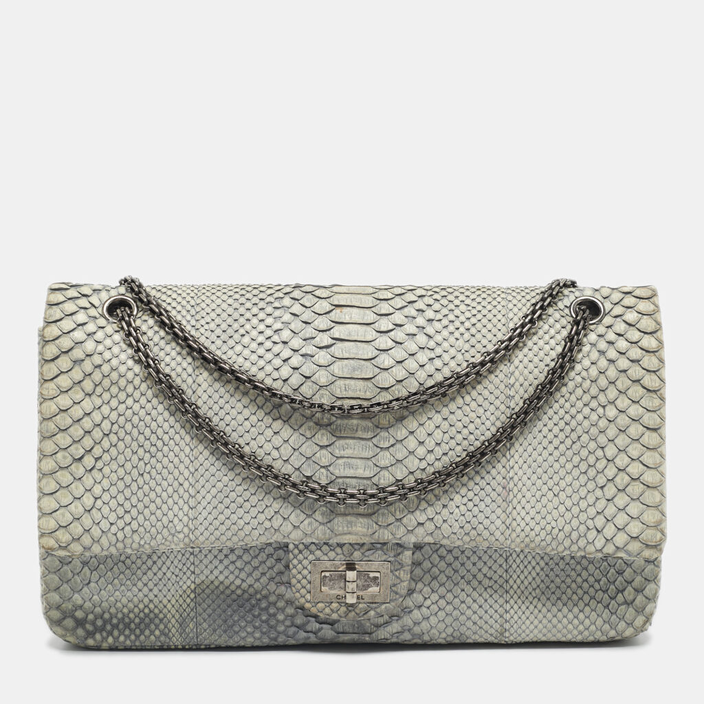 Chanel Grey Python Reissue 2.55 Classic 228 Flap Bag Chanel Grey Python Reissue 2.55 Classic 228 Flap Bag
