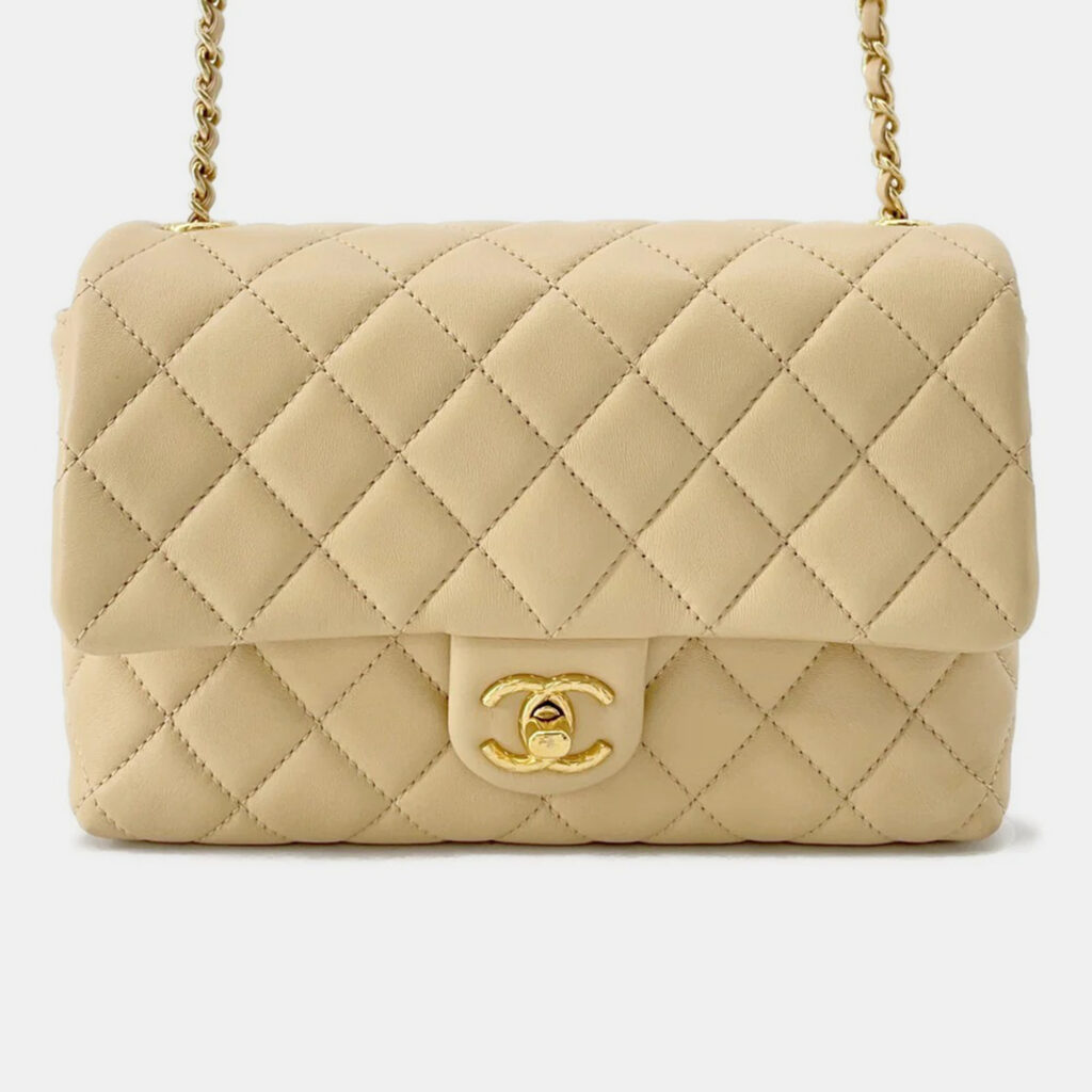 Chanel Turnlock CC Lambskin Chain Shoulder Bag