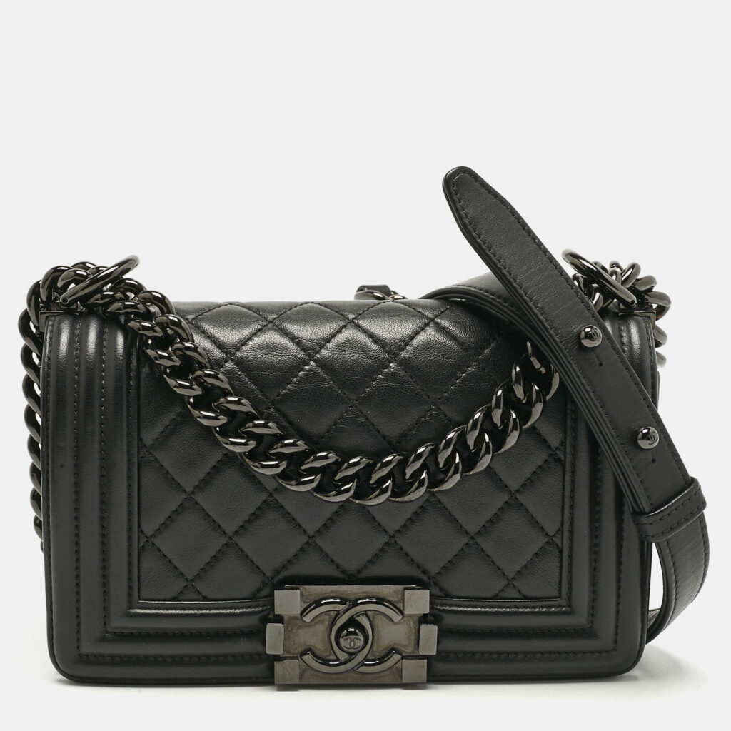 Chanel Black Quilted Leather Small Boy Flap Bag