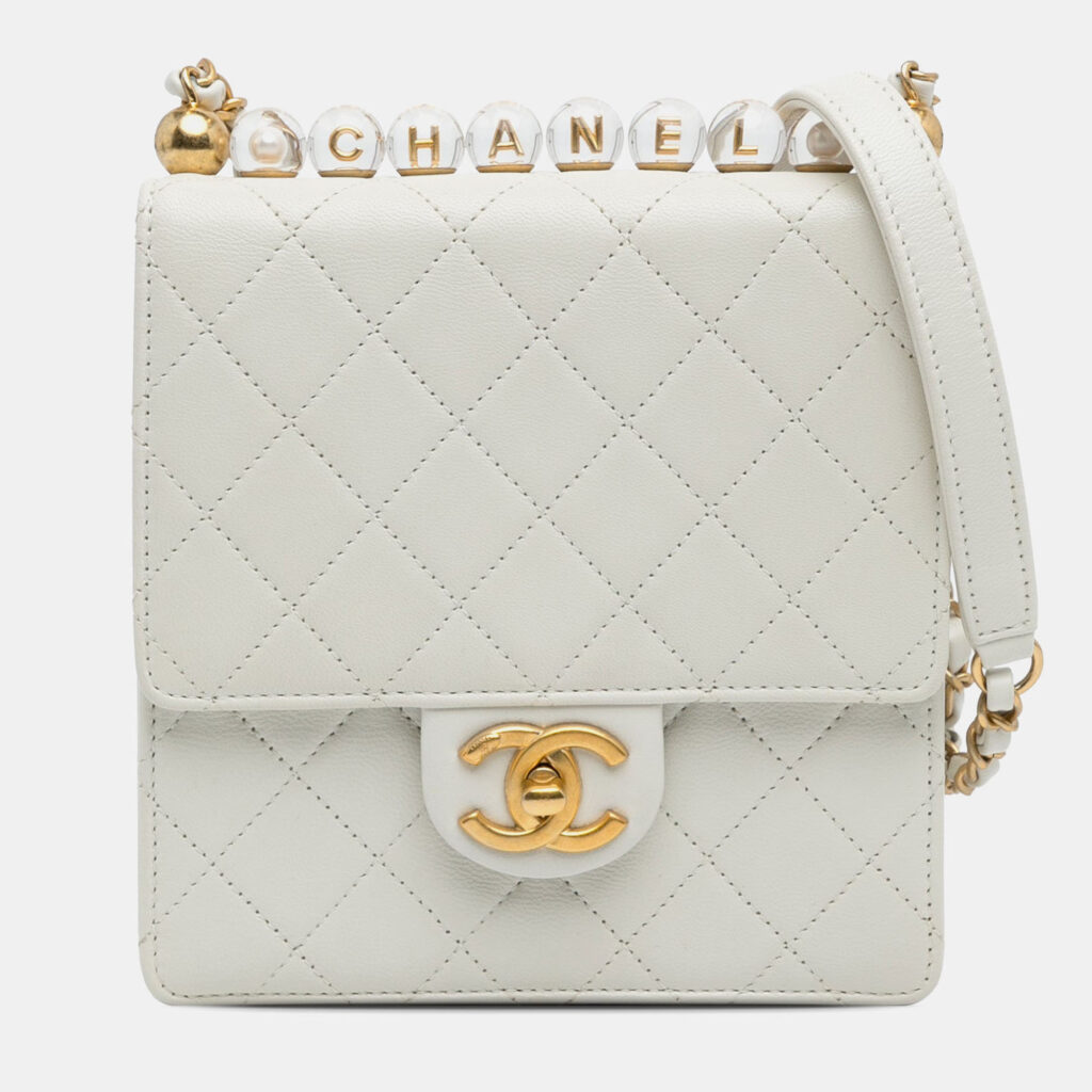 Chanel Chic Pearls Flap Small Lambskin Shoulder Bag Chanel Chic Pearls Flap Small Lambskin Shoulder Bag