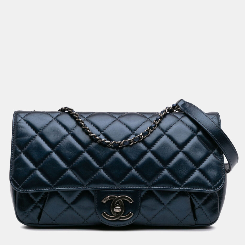 Chanel Coco Pleats Flap Quilted Glazed Calfskin Shoulder Bag Chanel Coco Pleats Flap Quilted Glazed Calfskin Shoulder Bag