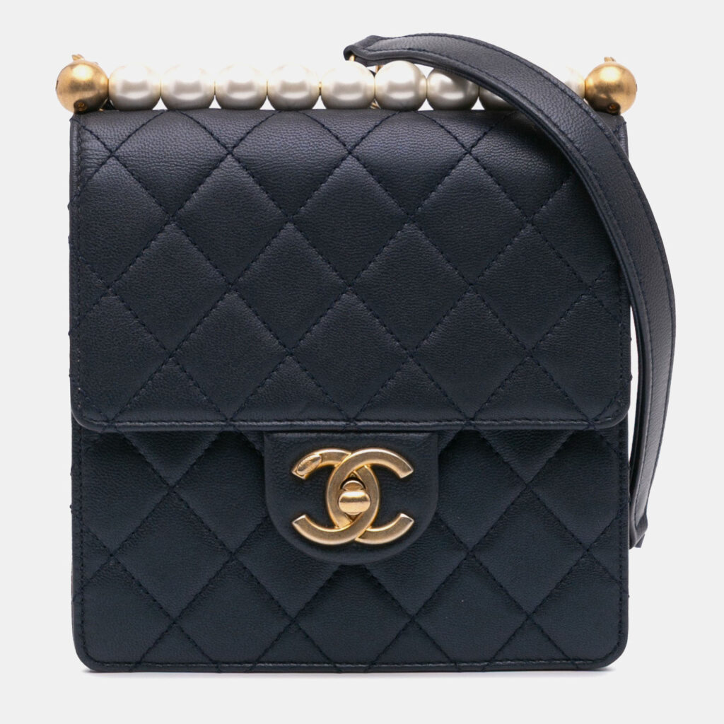 Chanel Chic Pearls Flap Small Lambskin Shoulder Bag Chanel Chic Pearls Flap Small Lambskin Shoulder Bag