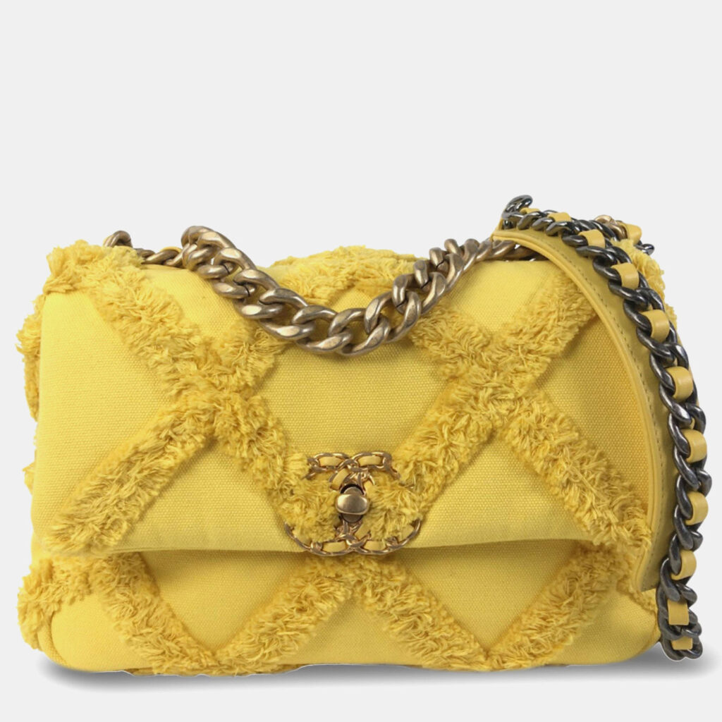 Chanel 19 Flap Medium Canvas Shoulder Bag Chanel 19 Flap Medium Canvas Shoulder Bag