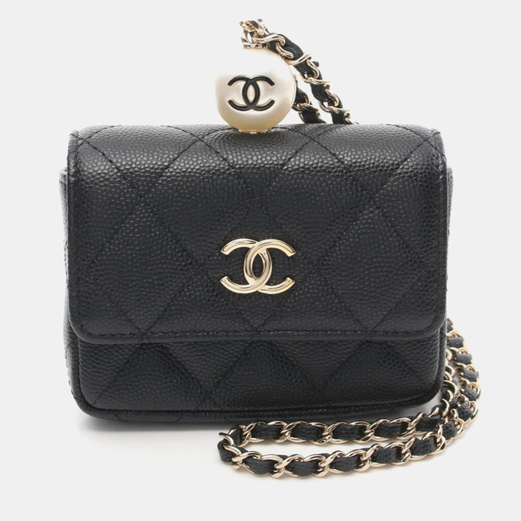 Chanel Matelasse Coin Purse Black Leather Wallet Chanel Matelasse Coin Purse Black Leather Wallet