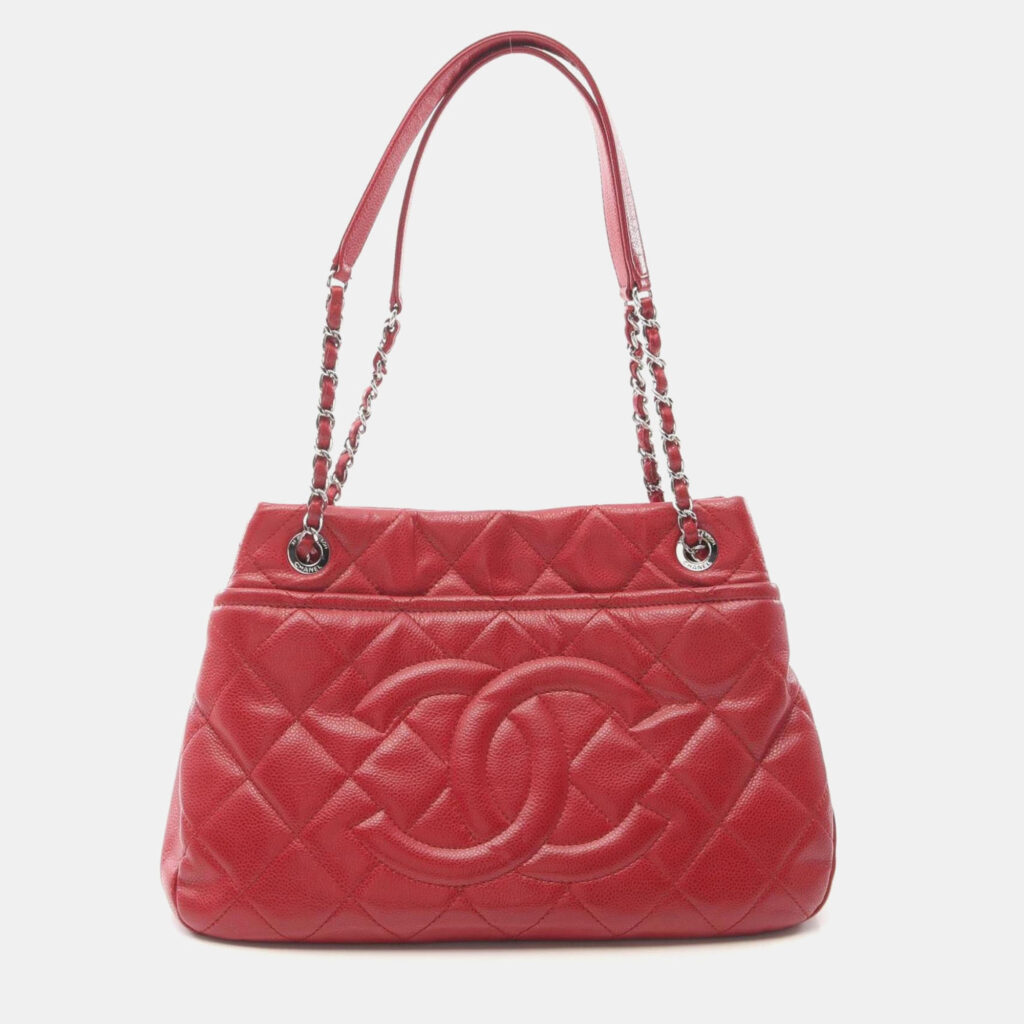 Chanel Matelasse Red Calfskin Tote Bag