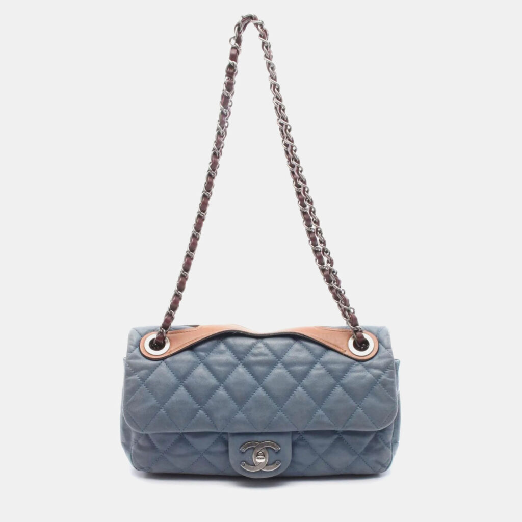 Chanel In-The-Mix Medium Blue/Brown Leather Shoulder Bag
