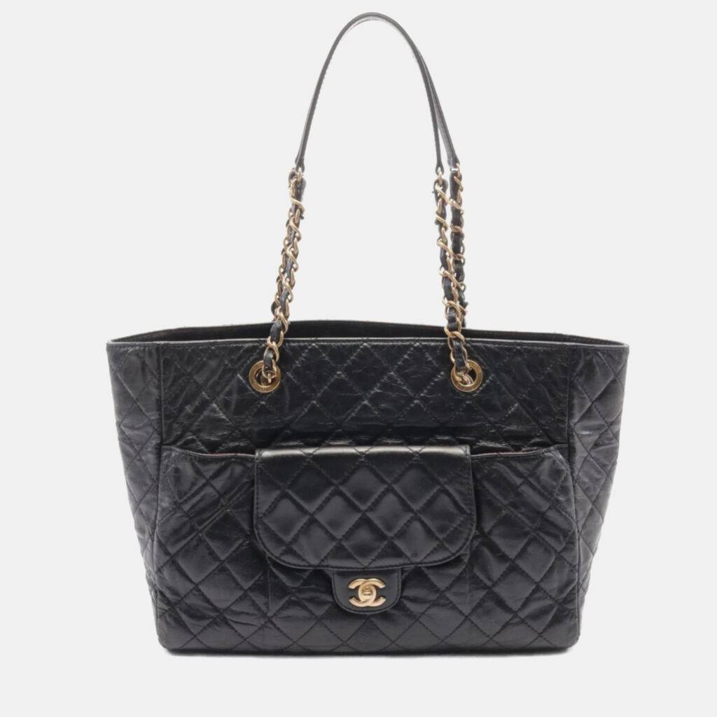 Chanel CC Black Leather Tote Bag Chanel CC Black Leather Tote Bag