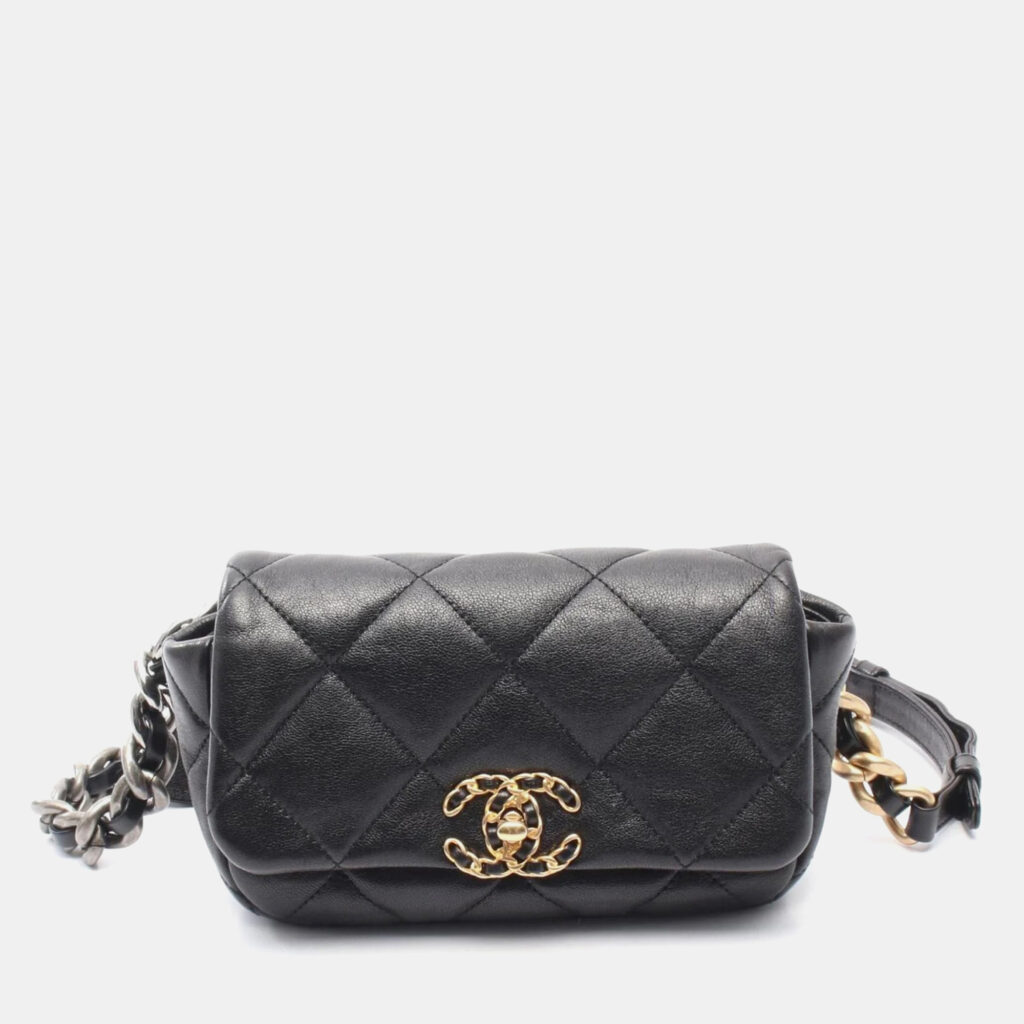 Chanel 19 Black Leather Waist Bag Chanel 19 Black Leather Waist Bag